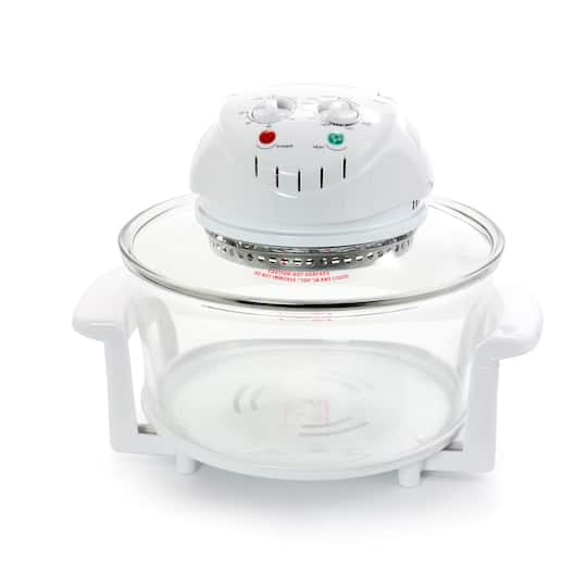 MegaChef 14.25" White Multipurpose Countertop Halogen Oven Air Fryer/Rotisserie/Roaster
